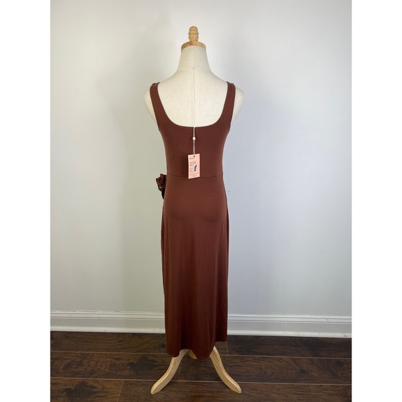 QUINCE Brown Tencel Jersey Side Tie Dress NWT Size XS - Picture 8 of 11